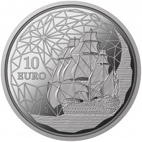 . ESPAÑA 10 EUROS 2015 PLATA 70 AÑOS DE PAZ REY FELIPE VI FNMT