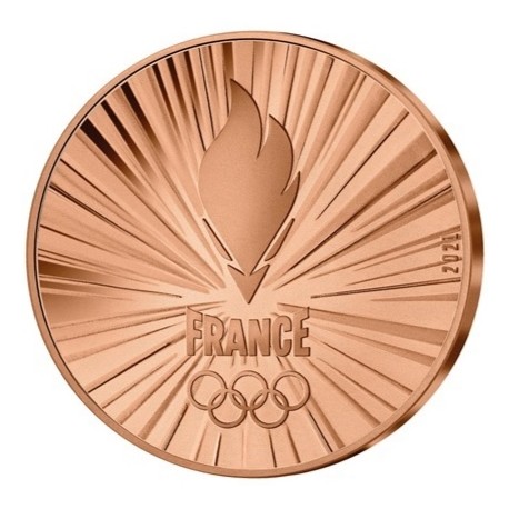 . 1 moneda x FRANCIA 1/4 EURO 2021 LLAMA OLIMPICA PARIS 2024 (5ª) COBRE SC France 0,25€ coin