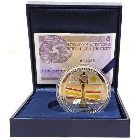 . 1 aacoin 1ª MONEDA REY FELIPE VI CON BARBA España 10 EUROS 2023 CAMPEONAS DEL MUNDIAL DE FUTBOL PLATA FNMT