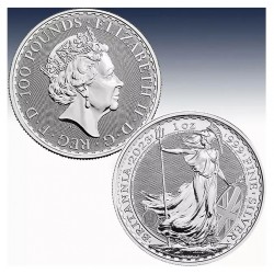 . 1 acoin @ULTIMA BRITANNIA con ISABEL II@ INGLATERRA 2 LIBRAS 2023 BRITANNIA MONEDA DE PLATA cápsula £2 Pounds silver OZ ONZA