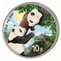 . 1 acoin x CHINA 10 YUAN 2023 OSO PANDA, CRIA y TEMPLO DEL CIELO MONEDA DE PLATA Cápsula ONZA Oz OUNCE SILVER