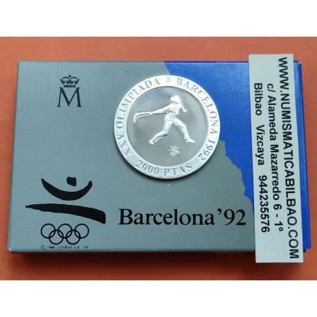 ESPAÑA BARCELONA 2000 PESETAS 1991 CESTA PUNTA PLATA PROOF SET