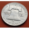 ESTADOS UNIDOS 1/2 DOLAR 1953 D BENJAMIN FRANKLIN y CAMPANA KM.163 MONEDA DE PLATA MBC+ USA Half silver dollar R/2