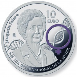 . 1 aaaacoin ESPAÑA 10 EUROS 2024 MARGARITA SALAS 8 de Marzo Día Internacional de la Mujer MONEDA PLATA ESTUCHE FNMT