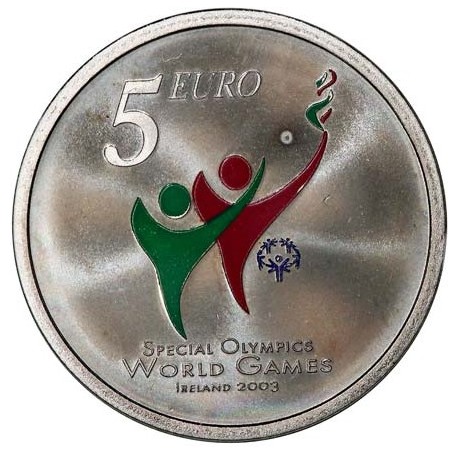 @COLORES@ IRLANDA 5 EUROS 2003 DEPORTES DE PARAOLIMPIADA MONEDA DE NICKEL PROOFLIKE Ireland Eire