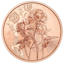 . 6ª moneda @18/ABRIL Envío@ AUSTRIA 10 EUROS 2024 FLOR PEONIA Serie THE LANGUAJE OF FLOWERS COBRE SC Peony