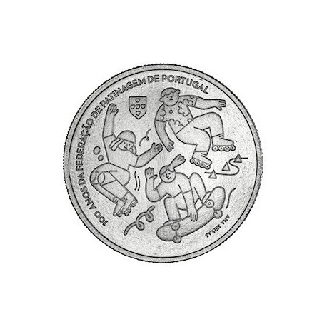 . 1 aacoin @ENVIO HOY@ PORTUGAL 5 EUROS 2024 FEDERACIÓN DE PATINAJE 100 Aniversario 1º MONEDA NICKEL SC