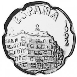 ESPAÑA 50 PESETAS 1992 LA PEDRERA (CASA MILA) de ANTONIO GAUDI MONEDA DE NICKEL SC JUAN CARLOS I