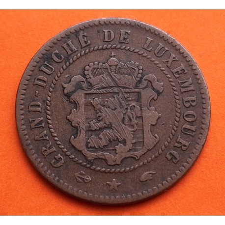 LUXEMBURGO 5 CENTIMOS 1860 KM*22.2 COBRE LUXEMBOURG CENTIMES