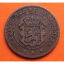 LUXEMBURGO 5 CENTIMOS 1860 A ESCUDO DEL GRAN DUQUE KM.22.2 MONEDA DE COBRE Luxembourg copper coin