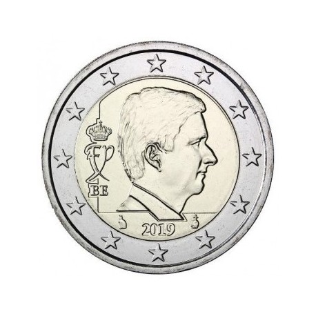 . 1 moneda @ESCASA @ BELGICA 2 EUROS 2019 Nuevo REY FELIPE KM.338 MONEDA CONMEMORATIVA SC Belgium