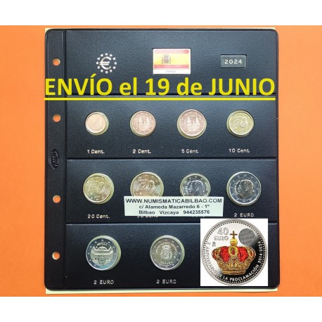 . ESPAÑA HOJA PARDO MONEDAS EUROS 2015 Hueco 2x2€ + 30€