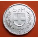 SUIZA 5 FRANCOS 1967 B GUILLERMO TELL y ESCUDO KM.40 MONEDA DE PLATA PLATA SC- Switzerland 5 Francs silver coin