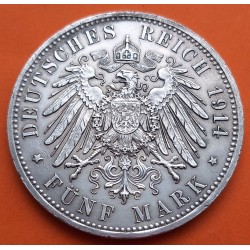 ALEMANIA 5 MARCOS ESVASTICA NAZI 1936 G PLATA III REICH LUJO