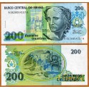 BRASIL 200 CRUZEIROS 1990 DAMA y NIÑOS EN COSTURA Pick 229A BILLETE SC Brazil UNC BANKNOTE