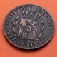 ESPAÑA Rey ALFONSO XII 10 CENTIMOS 1879 OM BUSTO y ESCUDO KM.675 MONEDA DE BRONCE Spain copper coin R/2