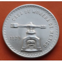 MEXICO 1 ONZA 1979 BALANZA y PRENSA DE ACUÑAR KM.M49 MONEDA DE PLATA @ESCASA@ Mejico silver coin OZ TROY OUNCE R/1