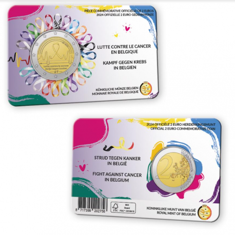 . 1ª moneda @16/JUNIO ENVIO@ BELGICA 2 EUROS 2022 LUCHA MEDICA CONTRA EL COVID-19 SC CONMEMORATIVA Coincard HOLANDES