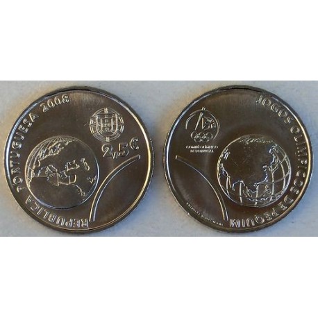 PORTUGAL 2,50 EUROS 2008 OLIMPIADA DE BEIJING EN CHINA MONEDA DE NICKEL SC