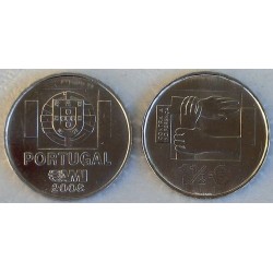 PORTUGAL 1,50 EUROS 2008 AMI MANOS NIQUEL SIN CIRCULAR