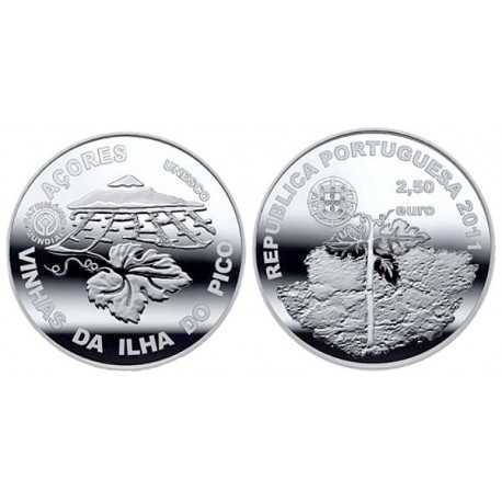 PORTUGAL 2,50 EUROS 2011 AZORES VIÑEDOS DE LA ISLA PICO MONEDA DE NICKEL SC