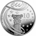 . 1 MONEDA + CÁPSULA x España 10 EUROS 2010 PRESIDENCIA DE LA UNION EUROPEA EU MONEDA DE PLATA PROOF NO ESTUCHE FNMT