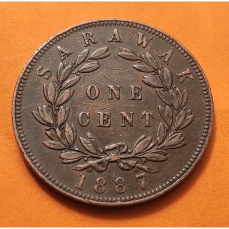 SARAWAK 1 CENTIMO 1896 H C.BROOKE RAJAH KM*7 MBC++ CENT