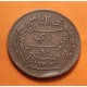 TUNEZ 10 CENTIMOS 1912 A MUHAMMAD AL-NASIR BEY Francais Protectorat KM.236 MONEDA DE BRONCE MBC Tunisia Tunisie