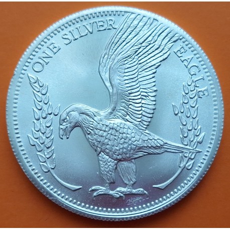 Imperfecciones x ESTADOS UNIDOS 1 ONZA 1985 aprox. GOD FAMILY COUNTRY AGUILA y BANDERA MONEDA DE PLATA One Troy Ounce silver