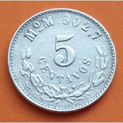 MEXICO 5 CENTAVOS 1904 Mo. M. AGUILA y VALOR KM.400.2 MONEDA DE PLATA MBC- Mejico silver coin