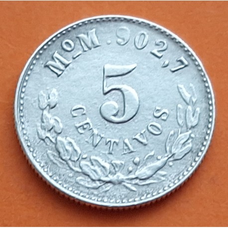 MEXICO 50 CENTAVOS 1906 KM*445 PLATA 9 CERRADO SILVER MEJICO