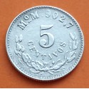 MEXICO 5 CENTAVOS 1904 Mo. M. AGUILA y VALOR KM.400.2 MONEDA DE PLATA MBC- Mejico silver coin