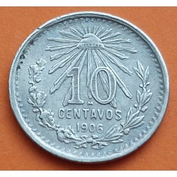 MEXICO 50 CENTAVOS 1906 KM*445 PLATA 9 CERRADO SILVER MEJICO