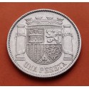 . ESPAÑA 1 PESETA 1933 * 3-4 REVERSO GIRADO PLATA REPUBLICA