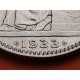 . ESPAÑA 1 PESETA 1933 * 3-4 REVERSO GIRADO PLATA REPUBLICA