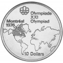 . CANADA 10 DOLARES 1973 OLIMPIADA MONTREAL SKYLINE PLATA SC-