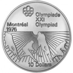 . CANADA 10 DOLARES 1973 OLIMPIADA MONTREAL SKYLINE PLATA SC-