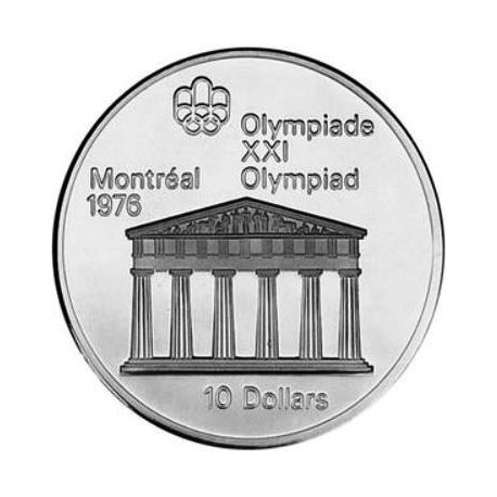 . CANADA 5 DOLARES 1973 OLIMPIADA MONTREAL BARCOS PLATA SC