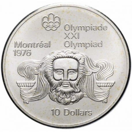 . CANADA 5 DOLARES 1973 OLIMPIADA MONTREAL BARCOS PLATA SC