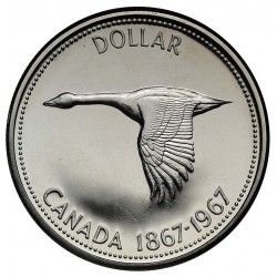 .CANADA 1 DOLAR 1967 GANSO GOOSE PLATA SILVER PROOF