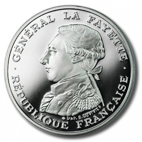 @PROCEDE DE ESTUCHE@ FRANCIA 100 FRANCOS 1987 GENERAL LAFAYETTE KM.962 MONEDA DE PLATA SC France 100 Francs silver R/1