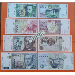 4 billetes NUEVOS PERFECTOS SIN CIRCULAR x España 1000+2000+5000+10000 PESETAS 1992 CON y SIN SERIE Pick 163+164+165+166 SC