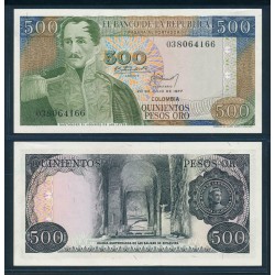 @ESCASO@ COLOMBIA 500 PESOS 1977 IGLESIA SUBTERRANEA DE LAS SALINAS Pick 420 BILLETE SC UNC BANKNOTE