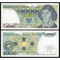 POLONIA 1000 ZLOTY 1982 MATEMATICO NIKOLAI KOPERNICO Pick 146C BILLETE SC POLAND 1000 Zlotych UNC BANKNOTE