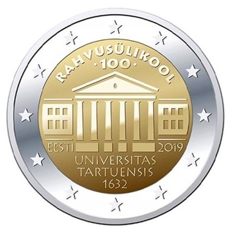 ESTONIA 2 EUROS 2019 UNIVERSIDAD DE TARTU SC 2ª MONEDA CONMEMORATIVA Estonie Estland Eesti euro coin