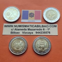 . 4 monedas NO ESTUCHE x ANDORRA 2 EUROS 2014 + 2015 + 2016 @RARAS@ CONMEMORATIVAS SC