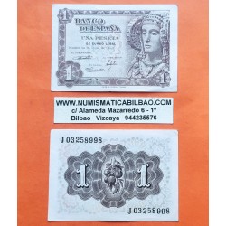 . 1 Billete MUY BONITO x ESPAÑA 1 PESETA 1948 DAMA DE ELCHE Serie J Pick 135 Spain banknote
