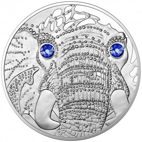 @CRISTAL DE SWAROVSKI@ AUSTRIA 20 EUROS 2022 ELEFANTE AFRICA 4ª MONEDA PLATA Serie LOS OJOS DEL MUNDO