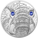 @CRISTAL DE SWAROVSKI@ AUSTRIA 20 EUROS 2022 ELEFANTE AFRICA 4ª MONEDA PLATA Serie LOS OJOS DEL MUNDO