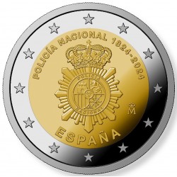. 1 aaacoin @ENVIO HOY@ ESPAÑA 2 EUROS 2024 POLICIA NACIONAL 200 Aniversario SC MONEDA CONMEMORATIVA